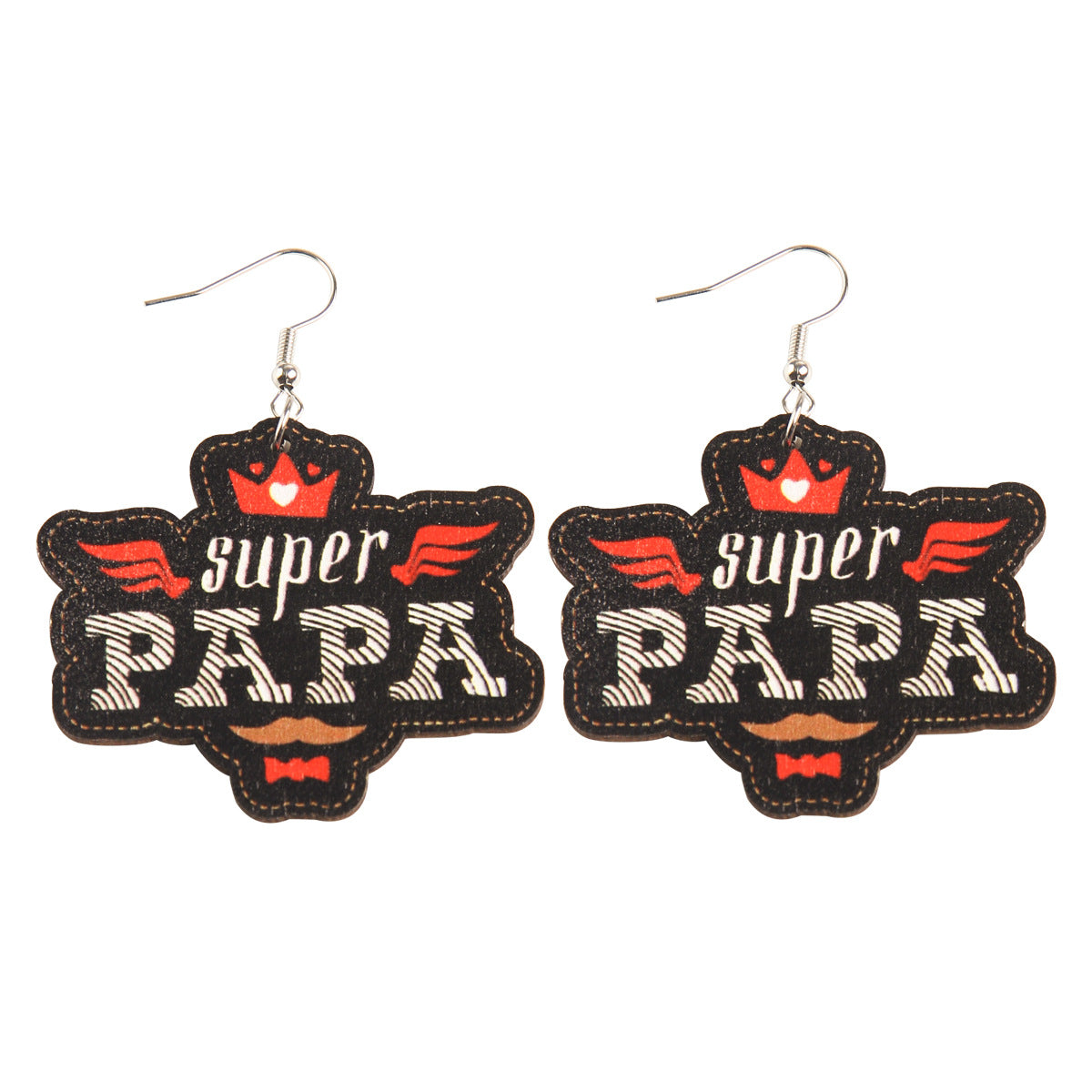 Pendientes de madera impresos de Superman Lovepapa al por mayor